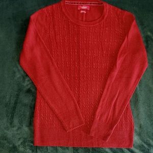 VanHeusen Cable Knit Sweater-Cranberry